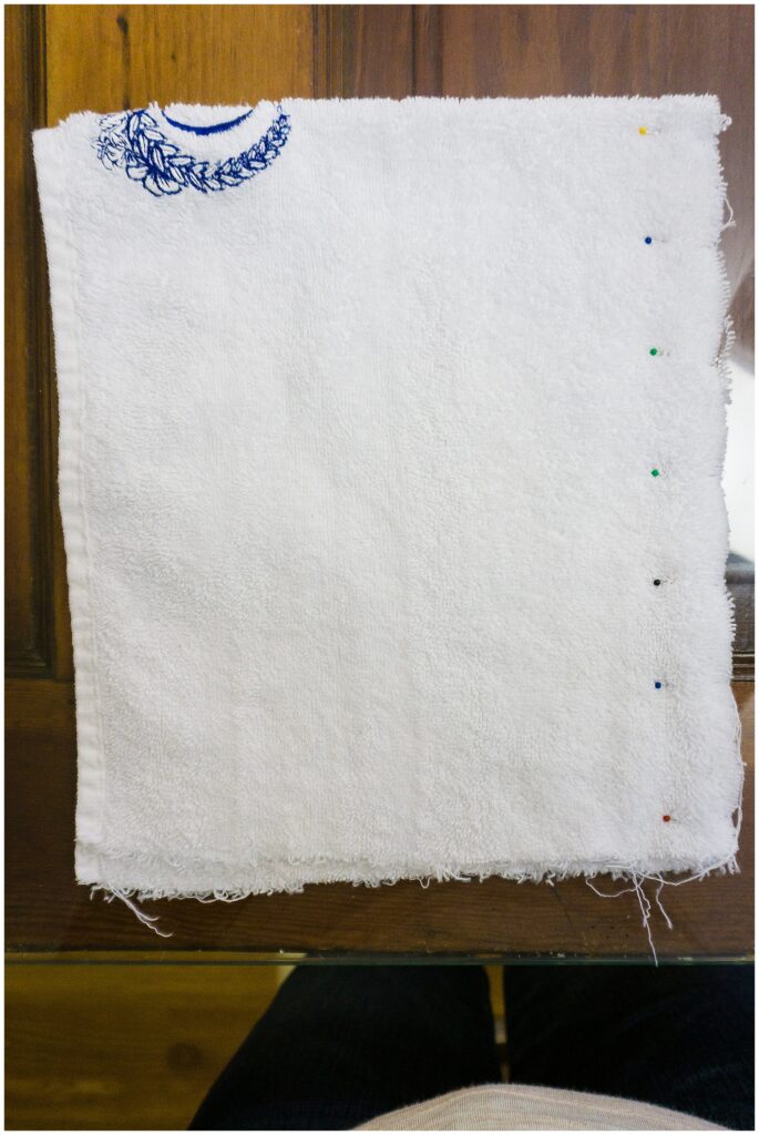 folded and pinned towel