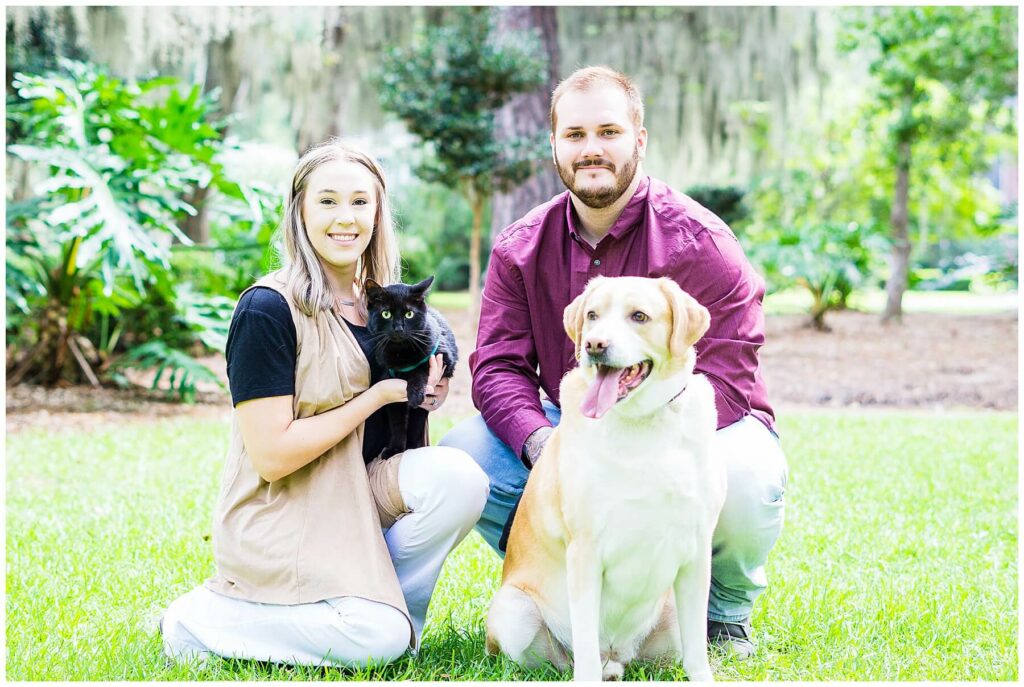 family photo with cat and dog