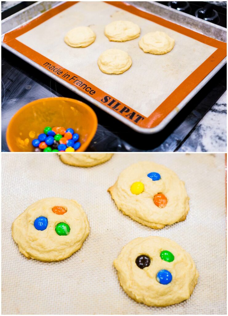 making m&m cookies