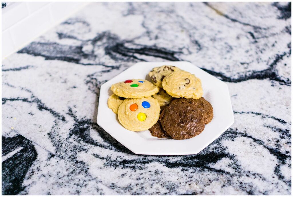 three types of cookies on one plate