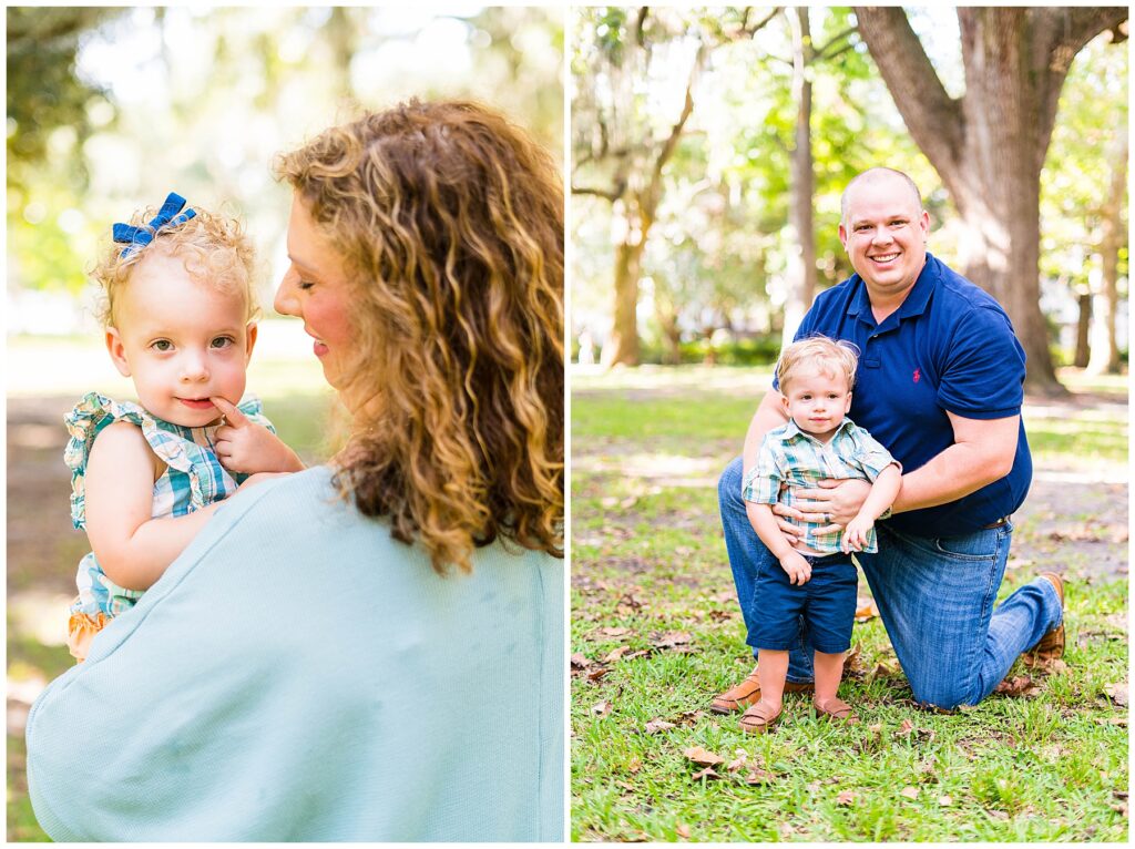 mother and daughter and father and son photos in forsyth park Downtown Savannah Georgia