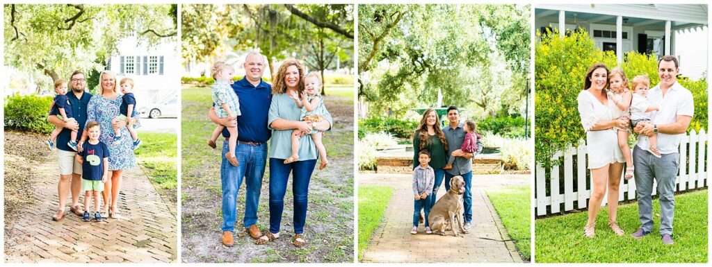 savannah families taking photographs in downtown areas