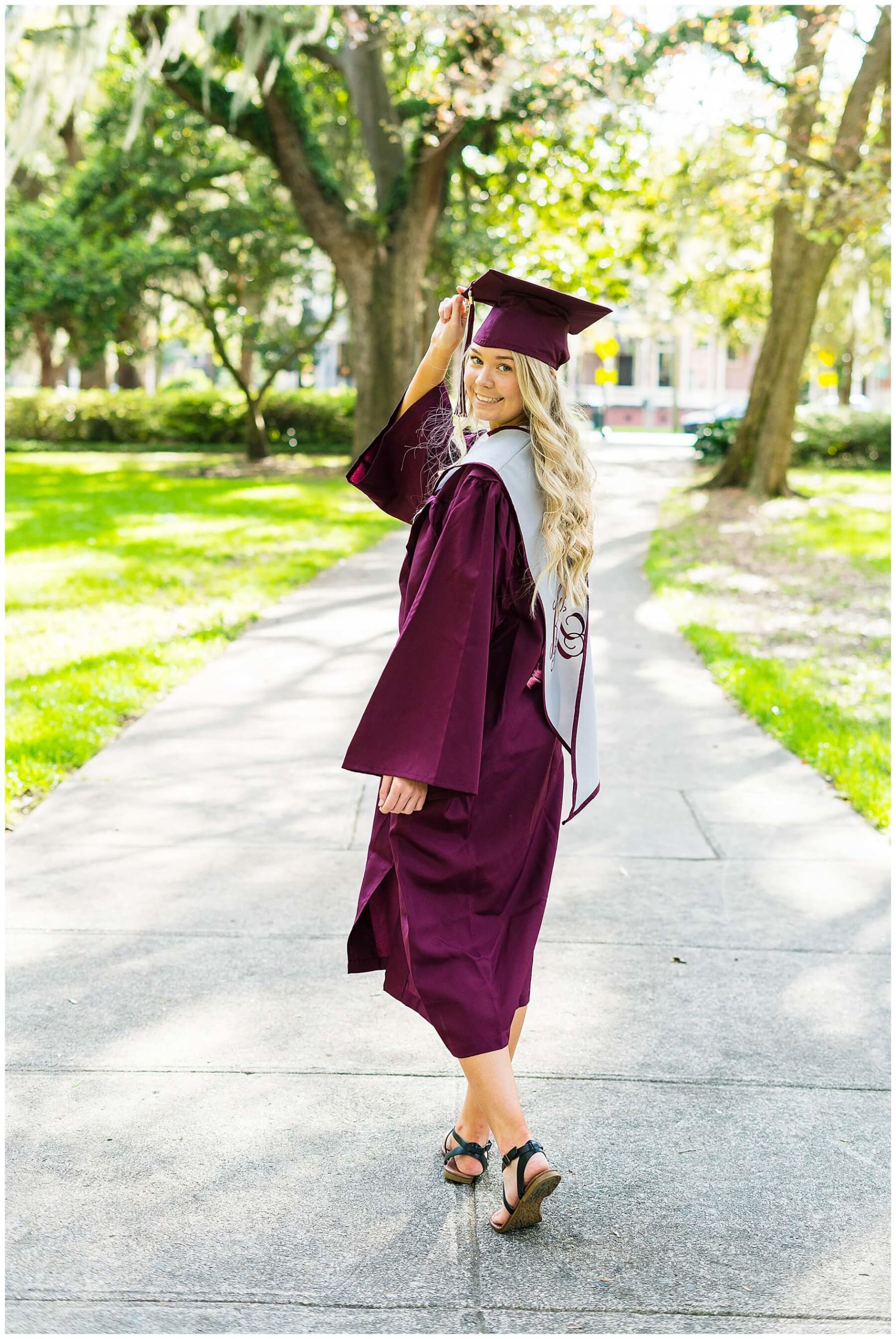 High School Senior Cap and Gown session in Savannah, Georiga