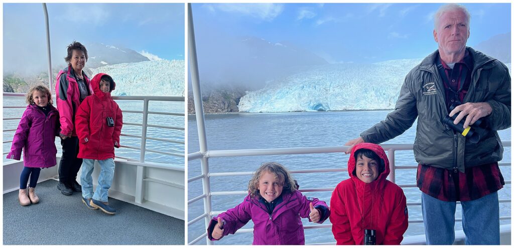 collage of Kenai Fjords National Park from a boat