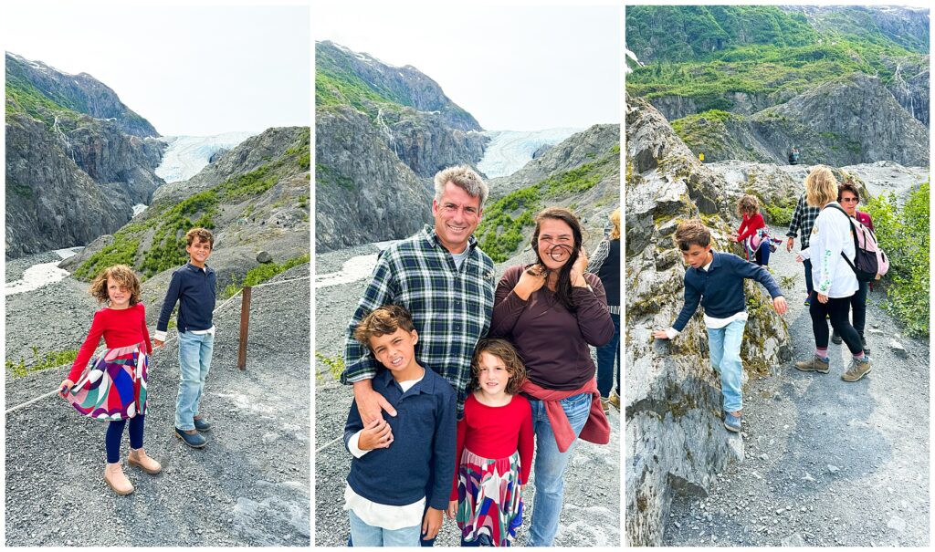 collage of photos from Kenai Fjords National Park's Exit Glacier